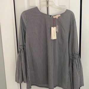 Striped grey and white blouse